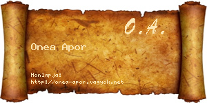 Onea Apor névjegykártya